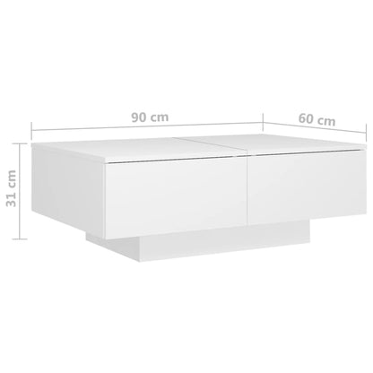vidaXL Coffee Table | White | Engineered Wood | Medium | Stylish Design