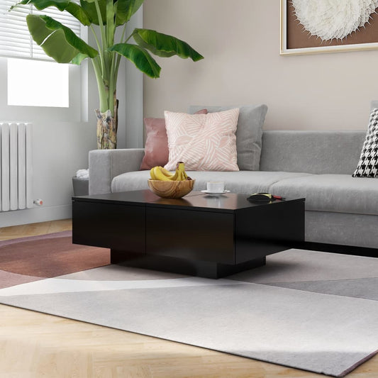 vidaXL Coffee Table | Black | Engineered wood | 90 x 60 x 31 cm | Coffee Table