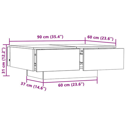 vidaXL Coffee Table Sonoma Oak 90x60x31 cm Engineered Wood