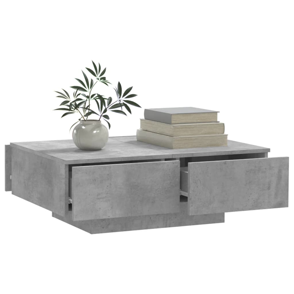 vidaXL Coffee Table | Concrete Grey | Engineered Wood | 90 x 60 x 31 cm