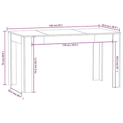 vidaXL Dining Table Sonoma Oak 140x74.5x76 cm Engineered Wood
