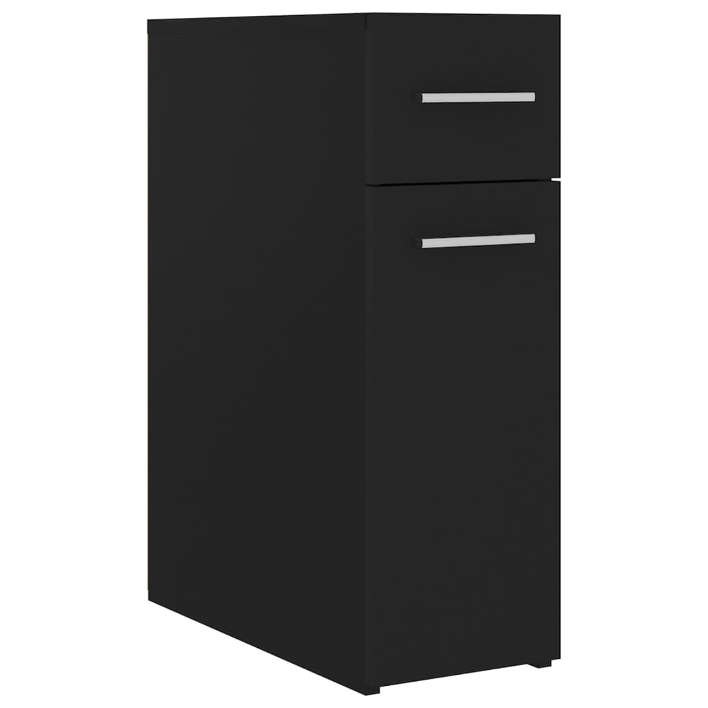vidaXL Apothecary Cabinet Black 20x45.5x60 cm Engineered Wood