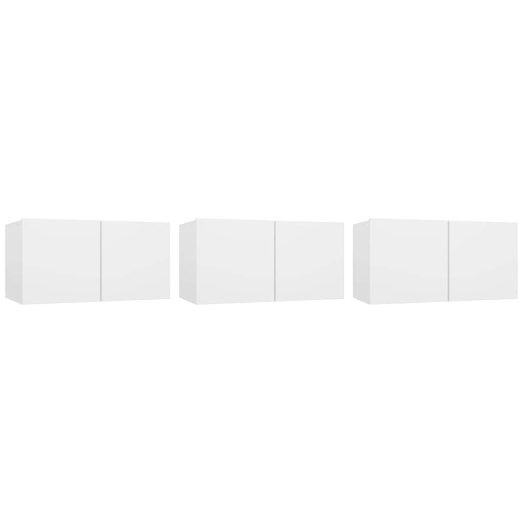vidaXL TV Cabinet | Set of 3 | White | Engineered wood | Medium | Wall mounting