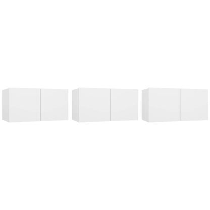 vidaXL TV Cabinet | Set of 3 | White | Engineered wood | Medium | Wall mounting