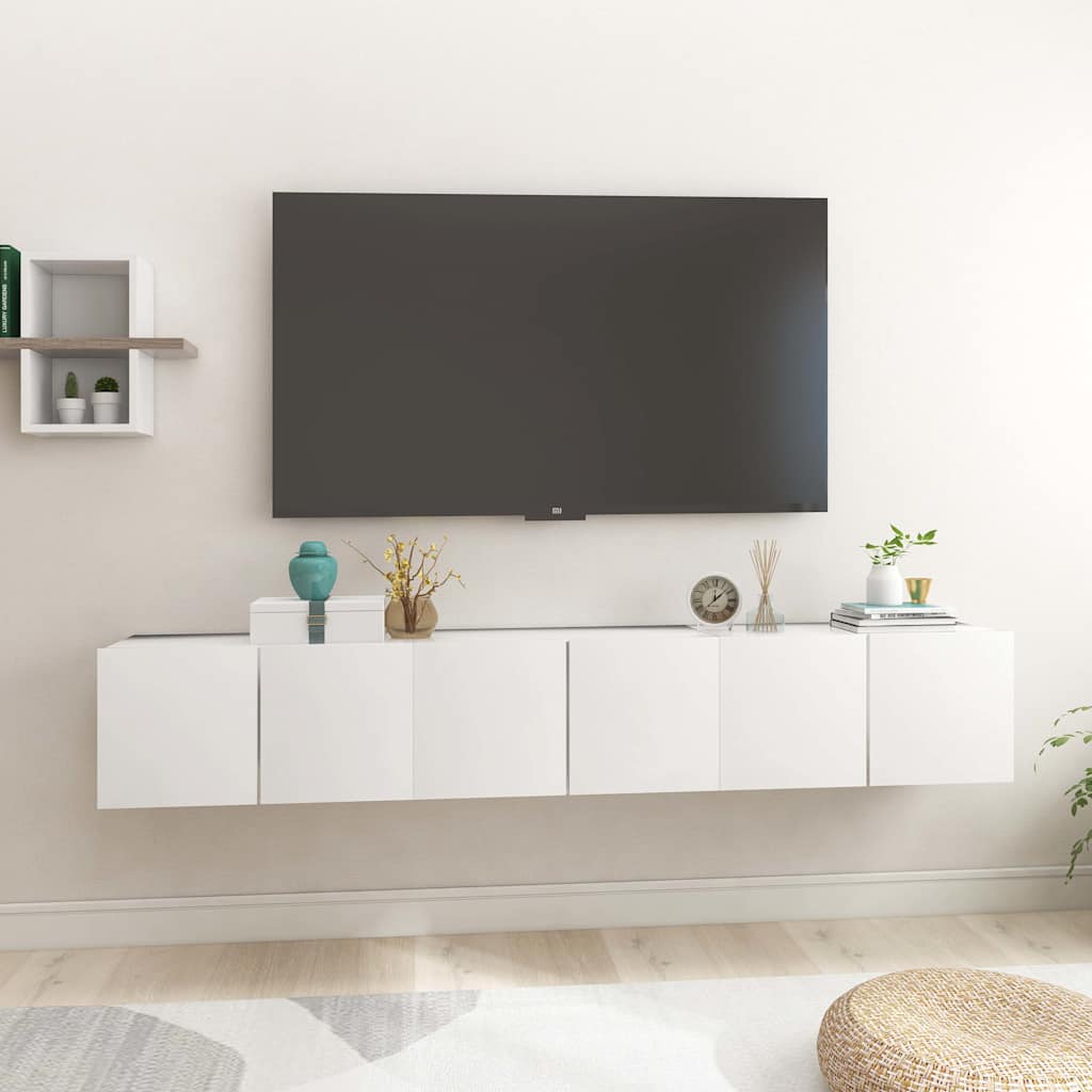 vidaXL TV Cabinet | Set of 3 | White | Engineered wood | Medium | Wall mounting