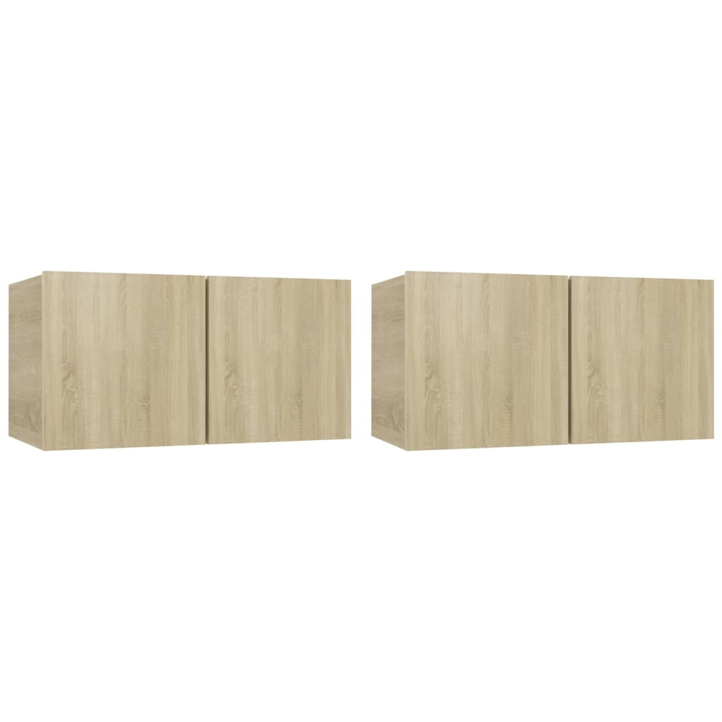 vidaXL Hanging TV Cabinets 2 pcs Sonoma Oak 60x30x30 cm
