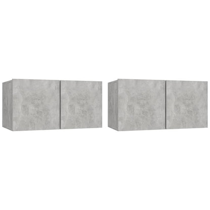 vidaXL Hanging TV Cabinets 2 pcs Concrete Grey 60x30x30 cm