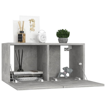vidaXL Hanging TV Cabinets 2 pcs Concrete Grey 60x30x30 cm