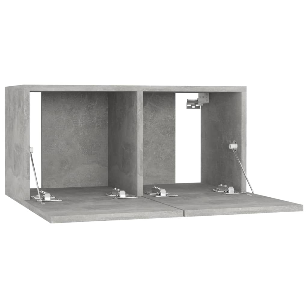 vidaXL Hanging TV Cabinets 2 pcs Concrete Grey 60x30x30 cm