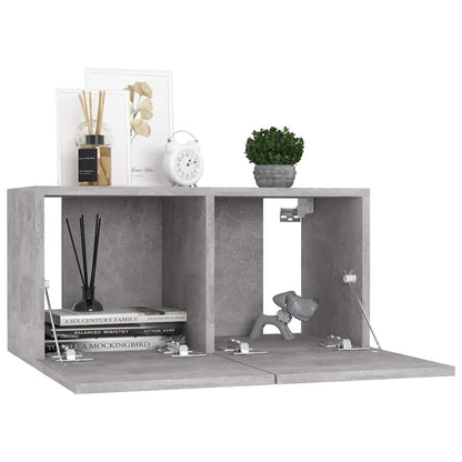 vidaXL Hanging TV Cabinets 3 pcs Concrete Grey 60x30x30 cm