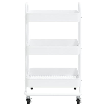 vidaXL 3-Tier Trolley White 43x34x79 cm Steel