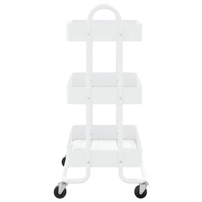 vidaXL 3-Tier Trolley White 43x34x79 cm Steel