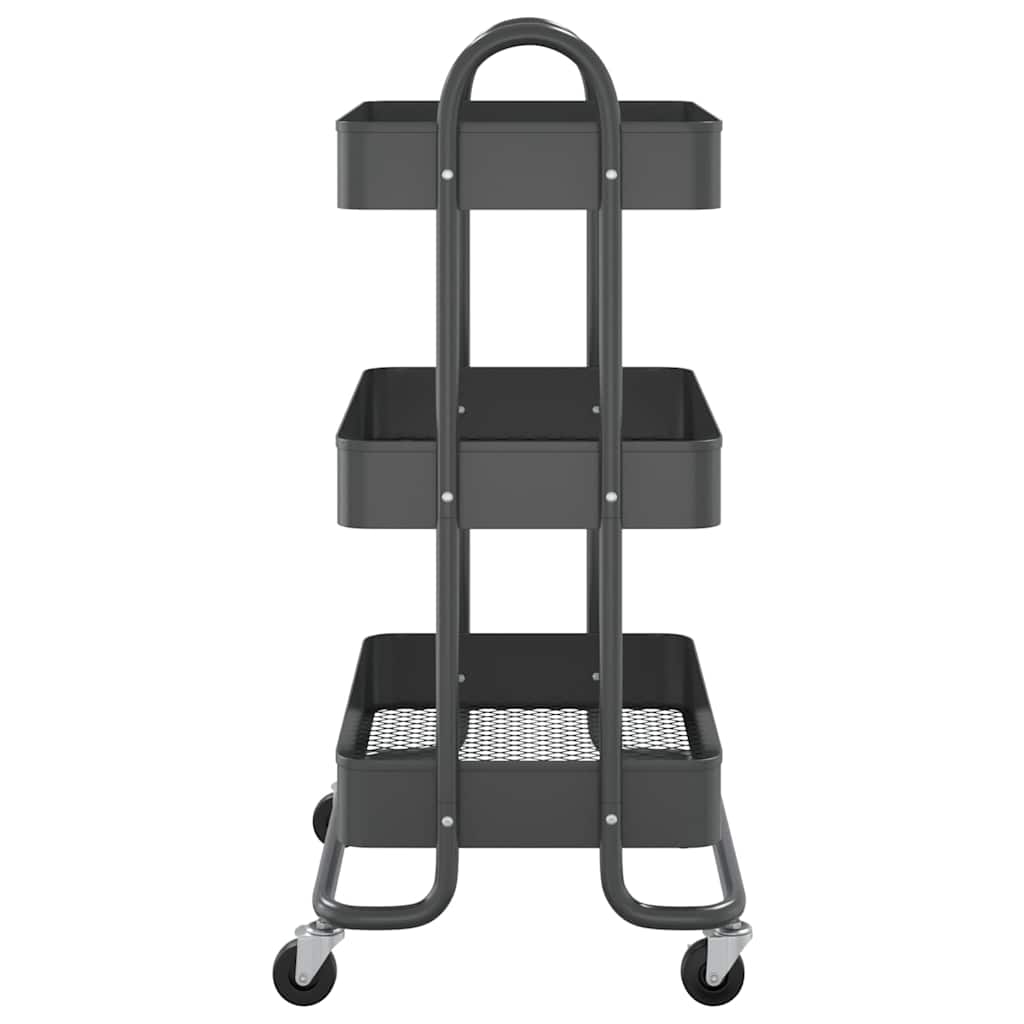 vidaXL 3-Tier Trolley Anthracite 43x34x79 cm Steel