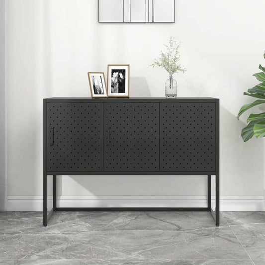 vidaXL Sideboard | Black | Steel | Medium | Sideboard | Rectangular | Modern