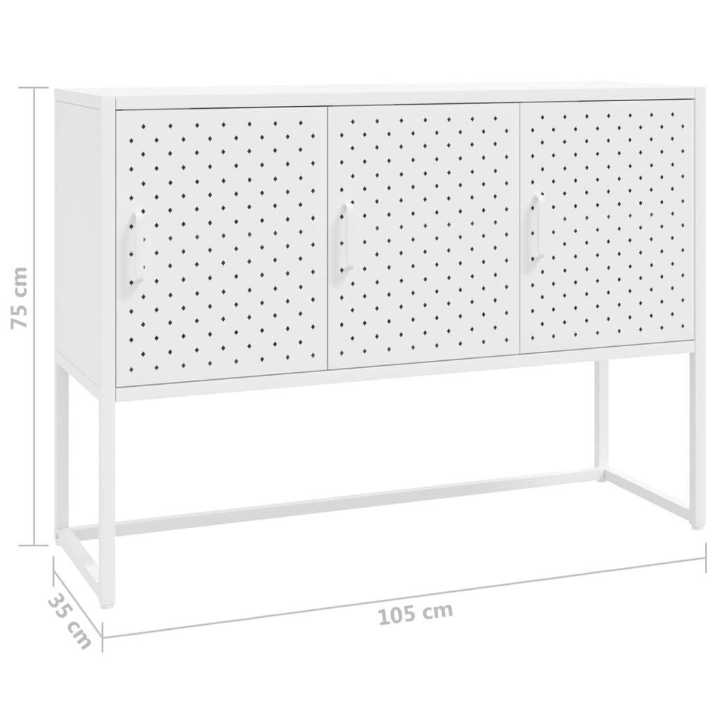 vidaXL Sideboard White 105x35x75 cm Steel