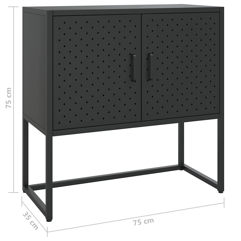 335871 vidaXL Sideboard Black 75x35x75 cm Steel