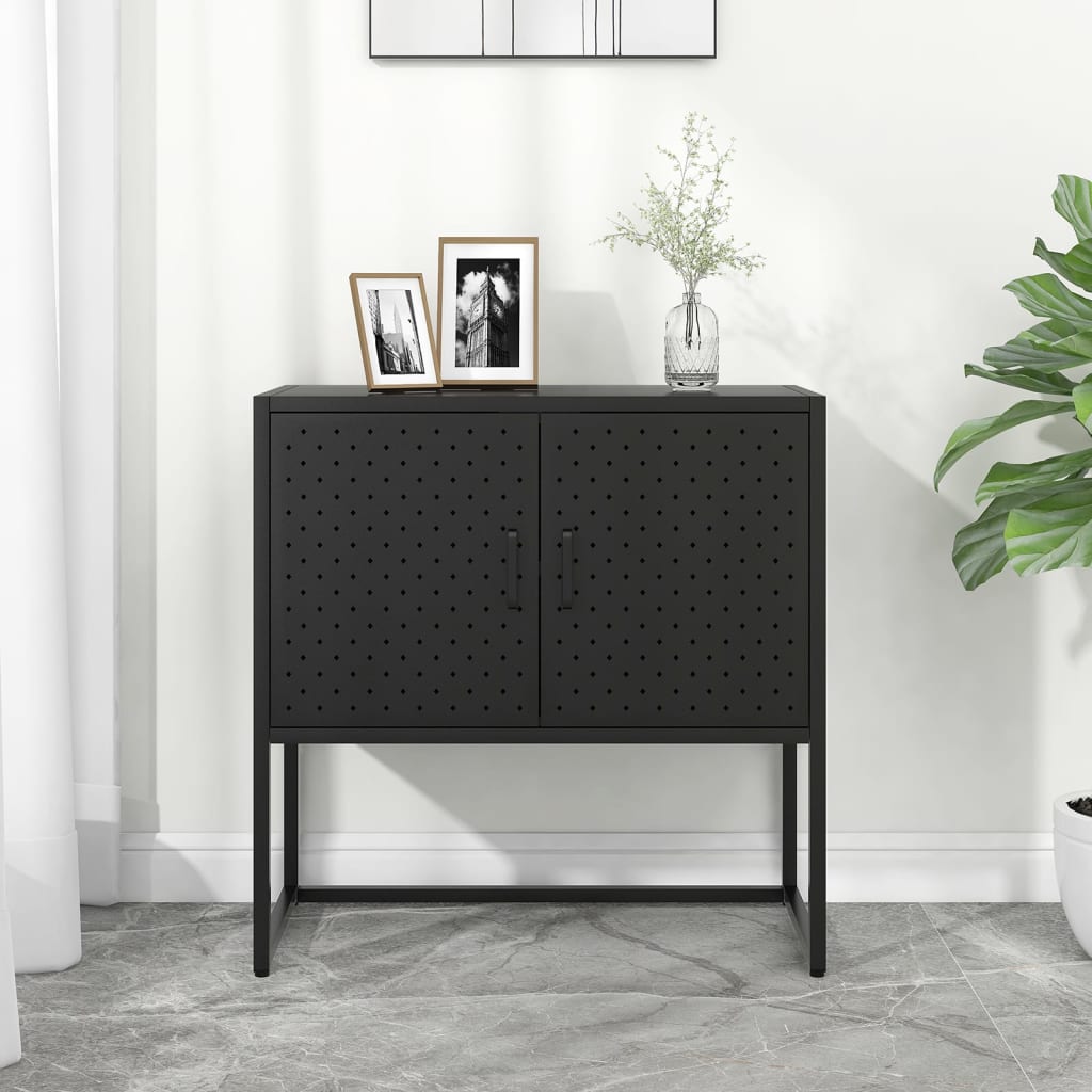 335871 vidaXL Sideboard Black 75x35x75 cm Steel
