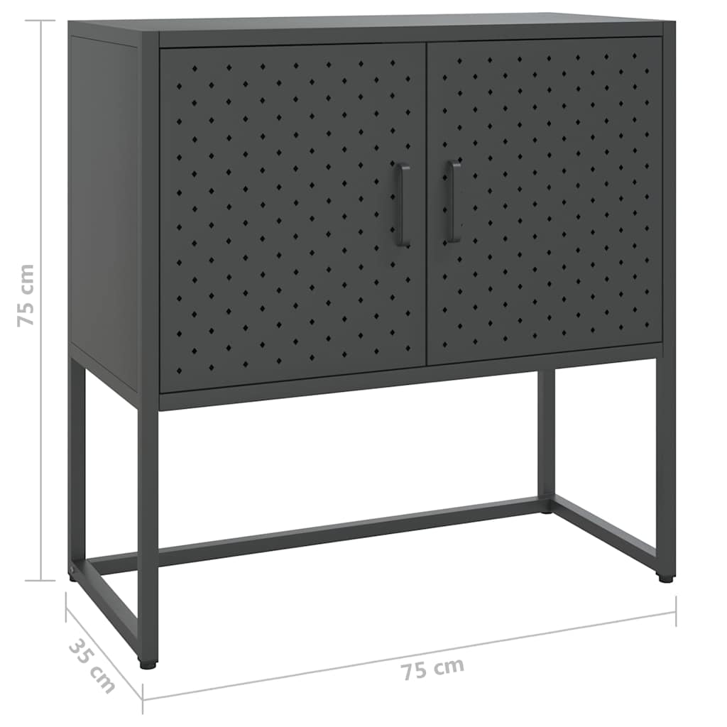 335873 vidaXL Sideboard Anthracite 75x35x75 cm Steel