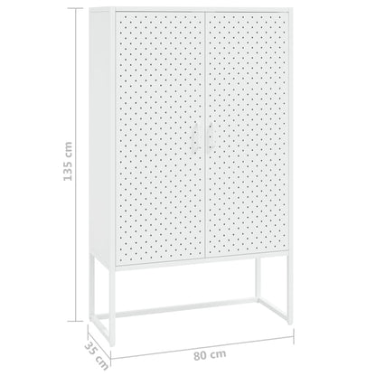 vidaXL Highboard White 80x35x135 cm Steel