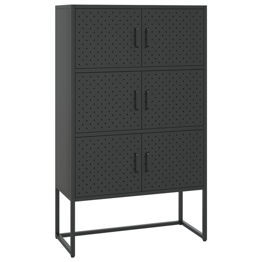vidaXL Highboard | Black | Steel | Medium | Highboard Cabinet | Rectangular