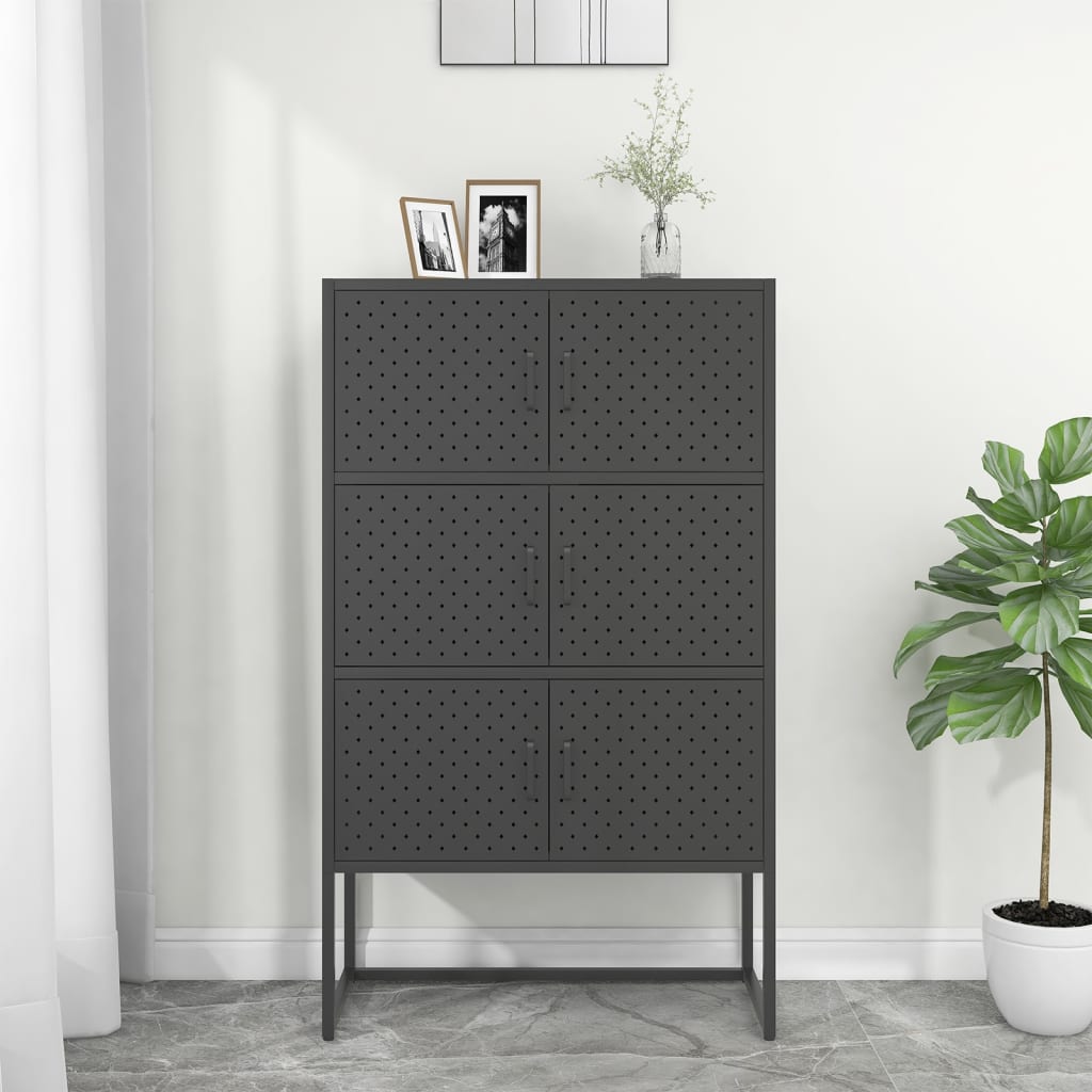 vidaXL Highboard Anthracite 80x35x135 cm Steel