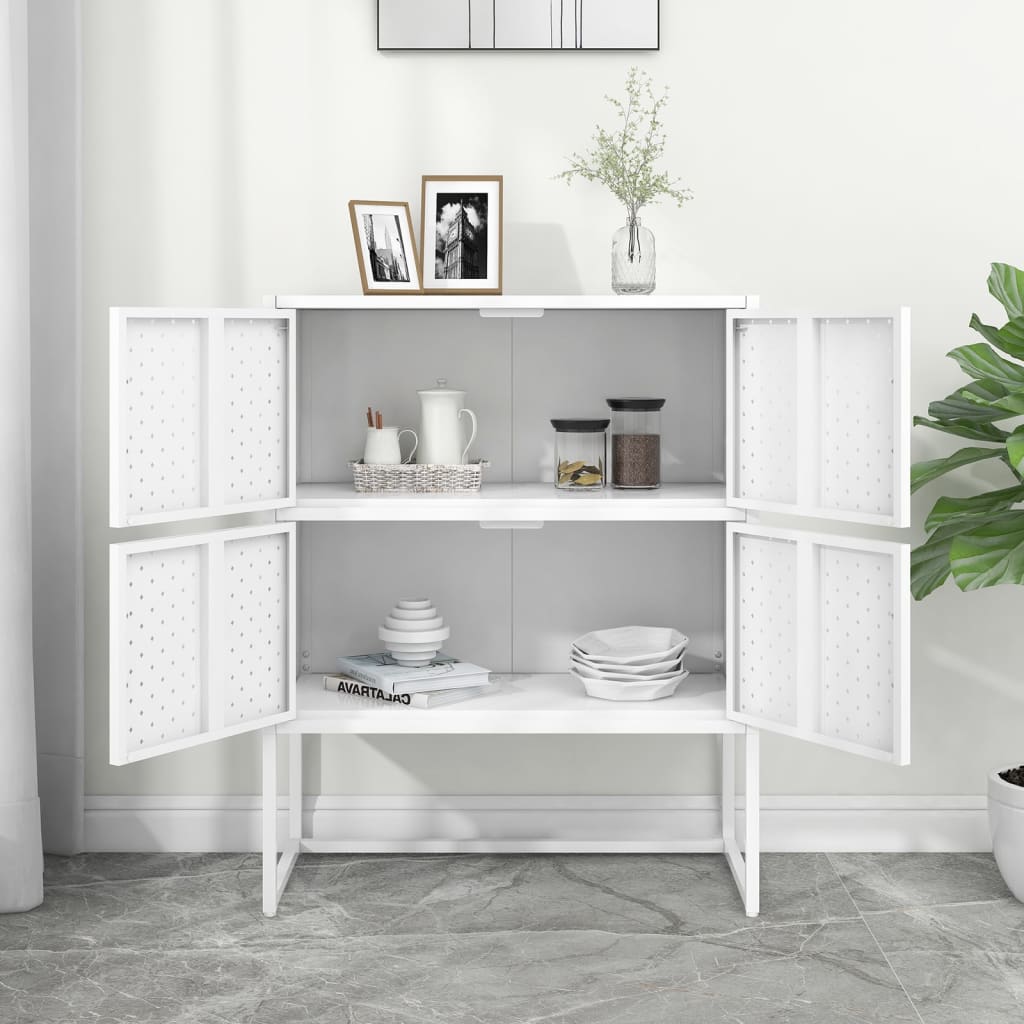 vidaXL Highboard White 80x35x100 cm Steel
