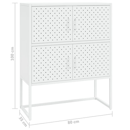 vidaXL Highboard White 80x35x100 cm Steel