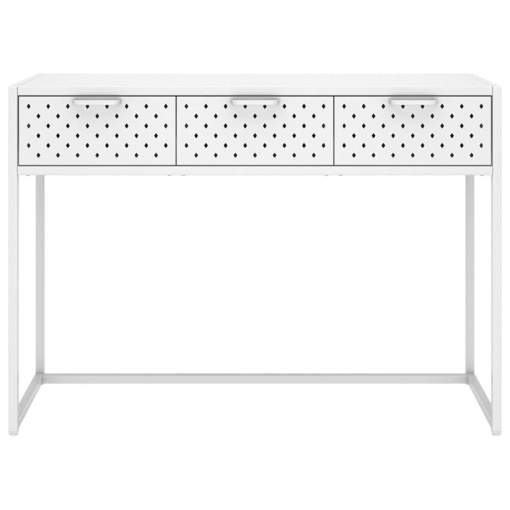 vidaXL Console Table White 106x35x75 cm Steel