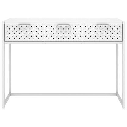 vidaXL Console Table White 106x35x75 cm Steel