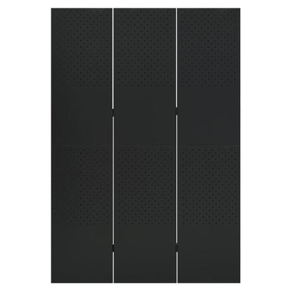 vidaXL 3-Panel Room Divider Black 120x180 cm Steel