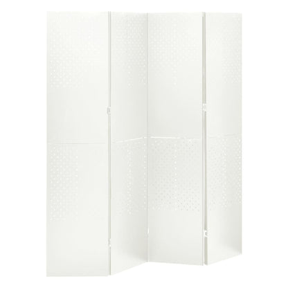 vidaXL 4-Panel Room Divider White 160x180 cm Steel