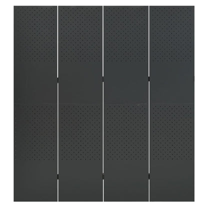 vidaXL 4-Panel Room Divider Anthracite 160x180 cm Steel