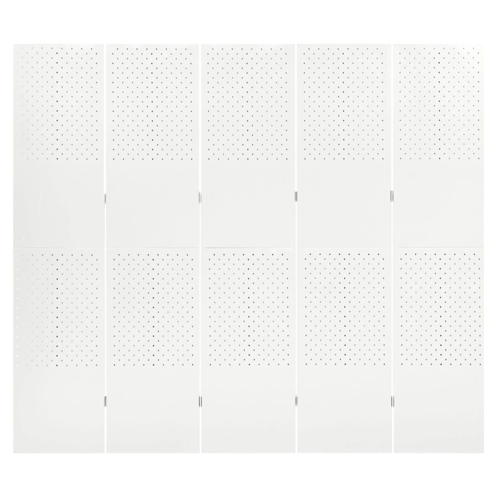 vidaXL 5-Panel Room Divider White 200x180 cm Steel