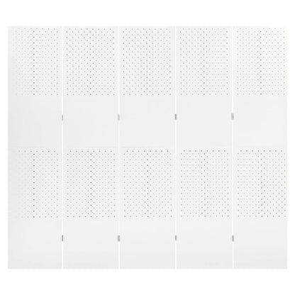 vidaXL 5-Panel Room Divider White 200x180 cm Steel