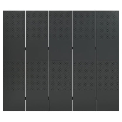 vidaXL 5-Panel Room Divider Anthracite 200x180 cm Steel