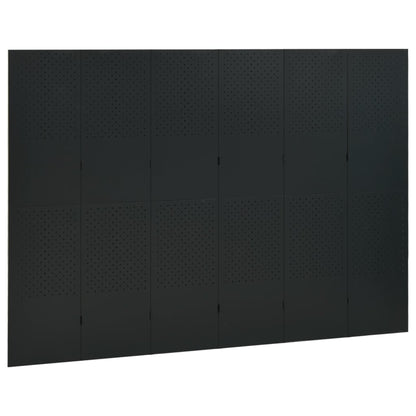 vidaXL 6-Panel Room Divider Black 240x180 cm Steel