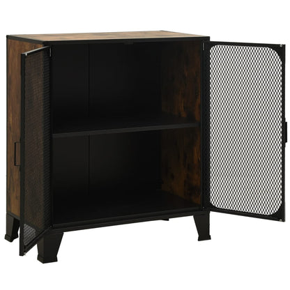 vidaXL Storage Cabinet Rustic Brown 72x36x82 cm Metal and MDF