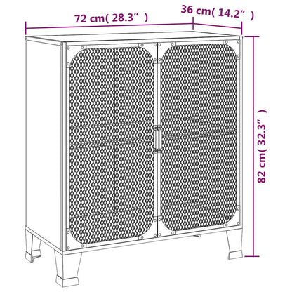 vidaXL Storage Cabinet Grey 72x36x82 cm Metal and MDF