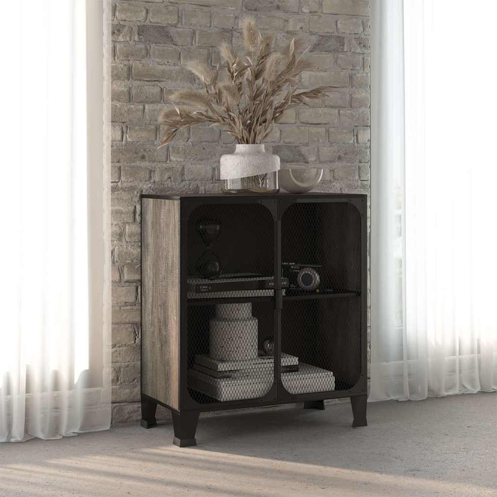vidaXL Storage Cabinet Grey 72x36x82 cm Metal and MDF