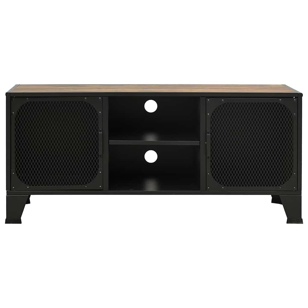 vidaXL TV Cabinet Rustic Brown 105x36x47 cm Metal and MDF