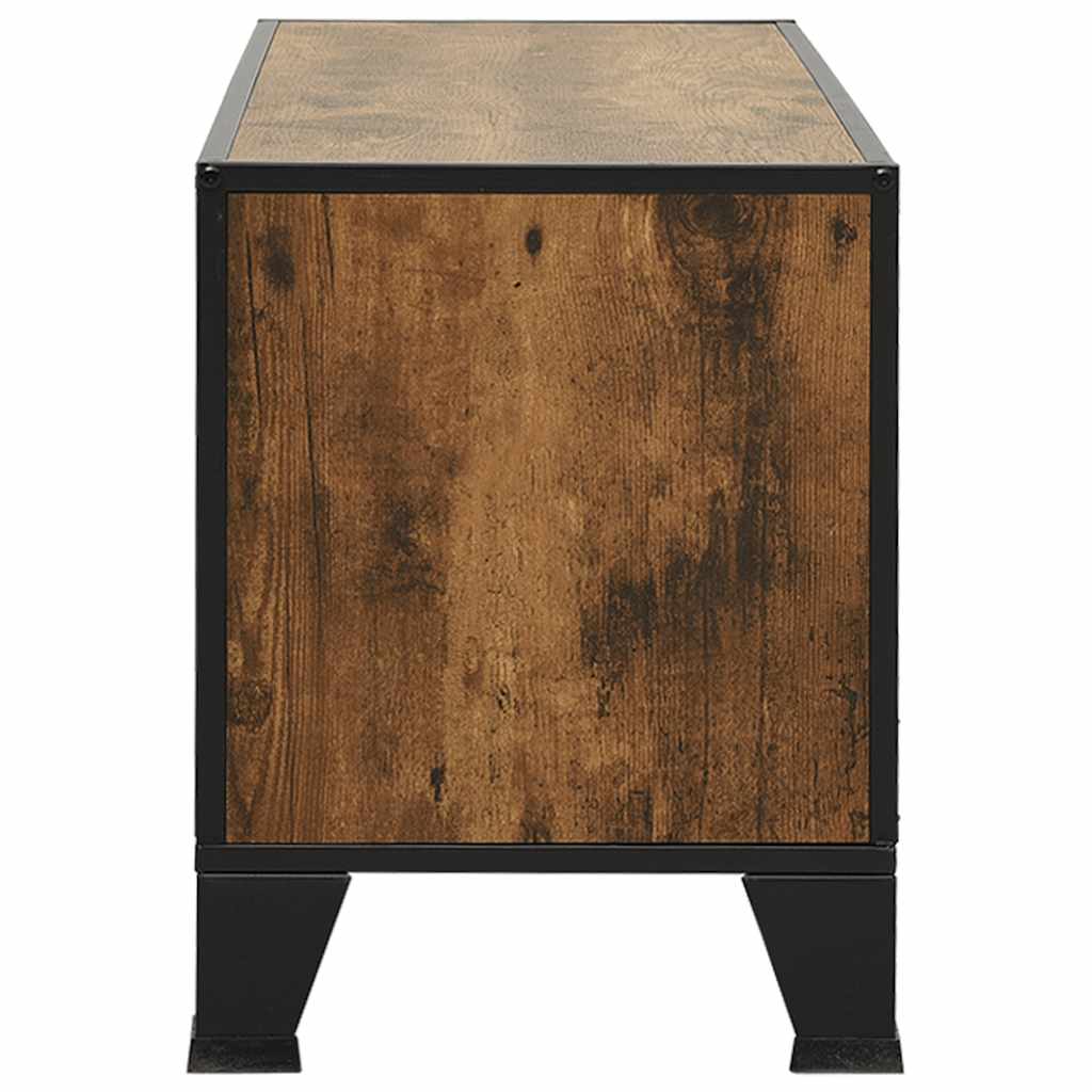 vidaXL TV Cabinet Rustic Brown 105x36x47 cm Metal and MDF