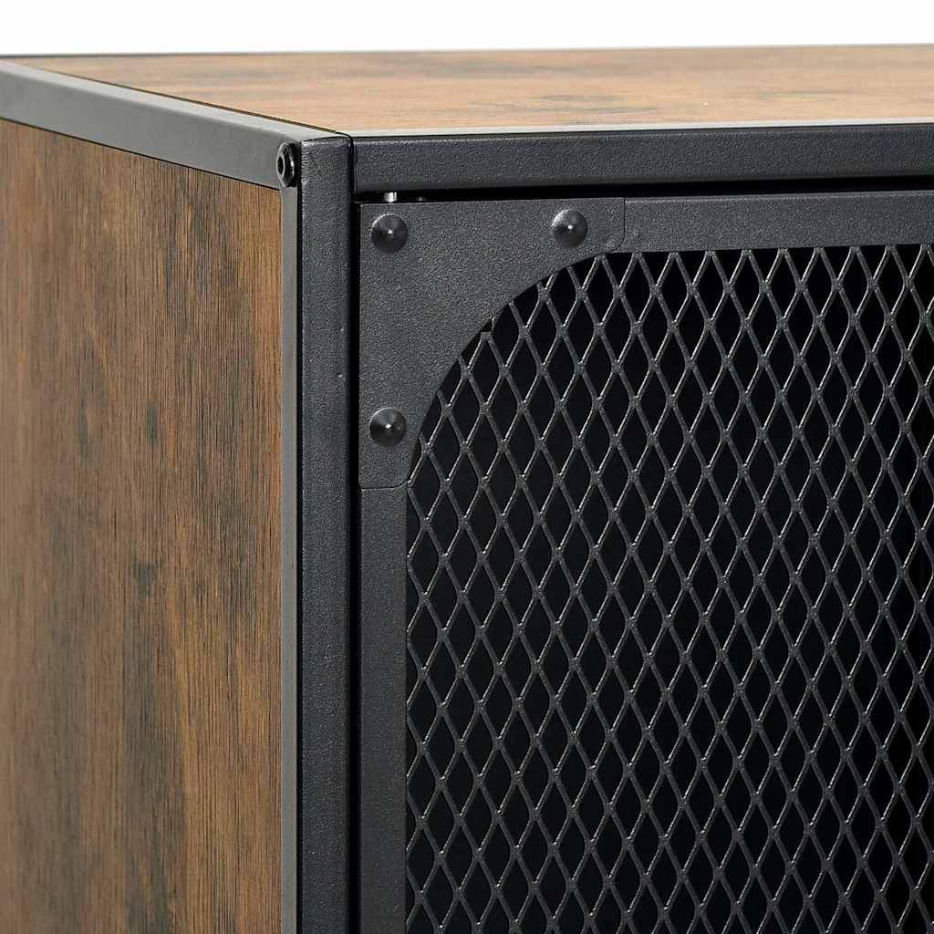vidaXL TV Cabinet Rustic Brown 105x36x47 cm Metal and MDF