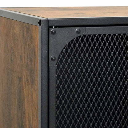 vidaXL TV Cabinet Rustic Brown 105x36x47 cm Metal and MDF