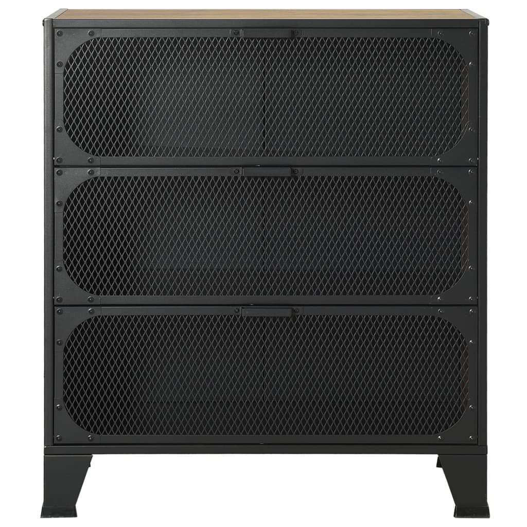 vidaXL Storage Cabinet Rustic Brown 72x36x82 cm Metal and MDF