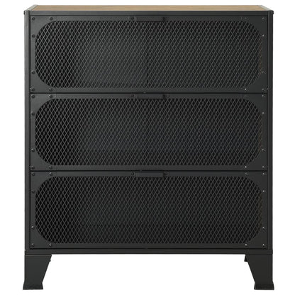 vidaXL Storage Cabinet Rustic Brown 72x36x82 cm Metal and MDF