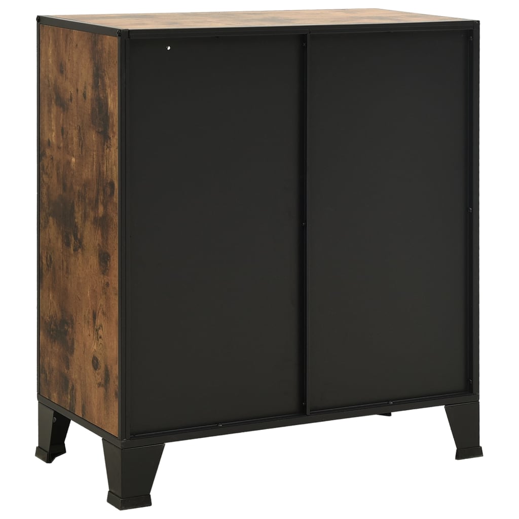 vidaXL Storage Cabinet Rustic Brown 72x36x82 cm Metal and MDF
