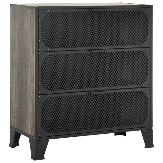 vidaXL Storage Cabinet | Grey | Metal and MDF | Medium | Storage Cabinet