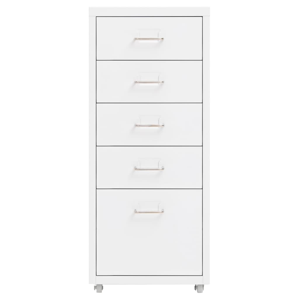 vidaXL Mobile File Cabinet White 28x41x69 cm Metal