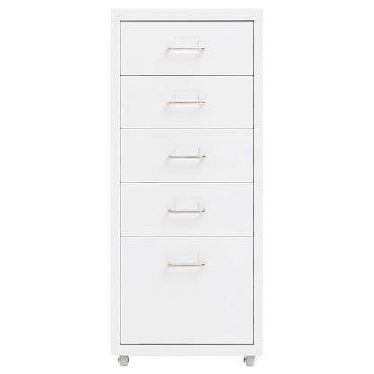 vidaXL Mobile File Cabinet White 28x41x69 cm Metal