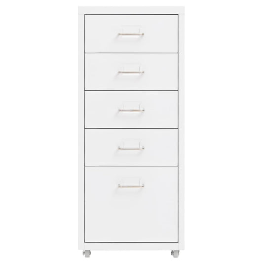 vidaXL Mobile File Cabinet White 28x41x69 cm Metal